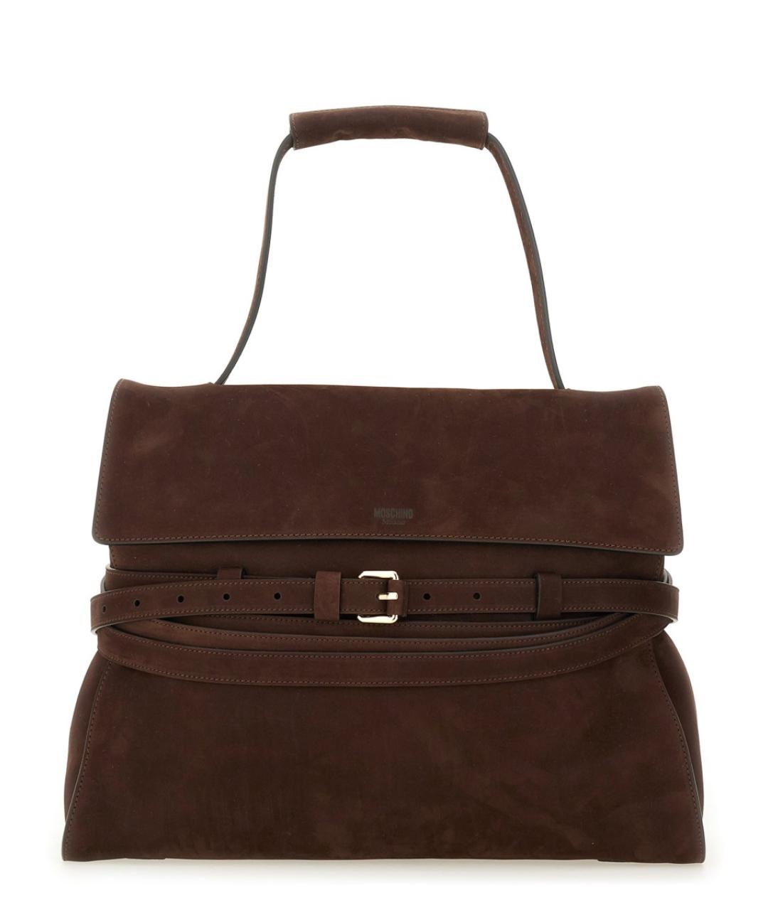 MOSCHINO Коричневая кожаная сумка тоут, фото 1
