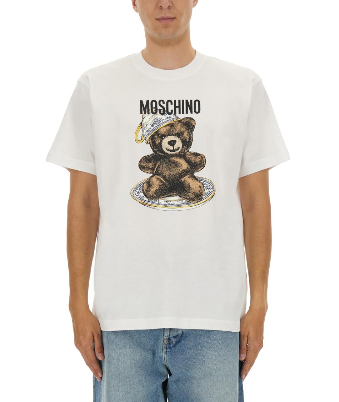 MOSCHINO Белая хлопковая футболка, фото 5