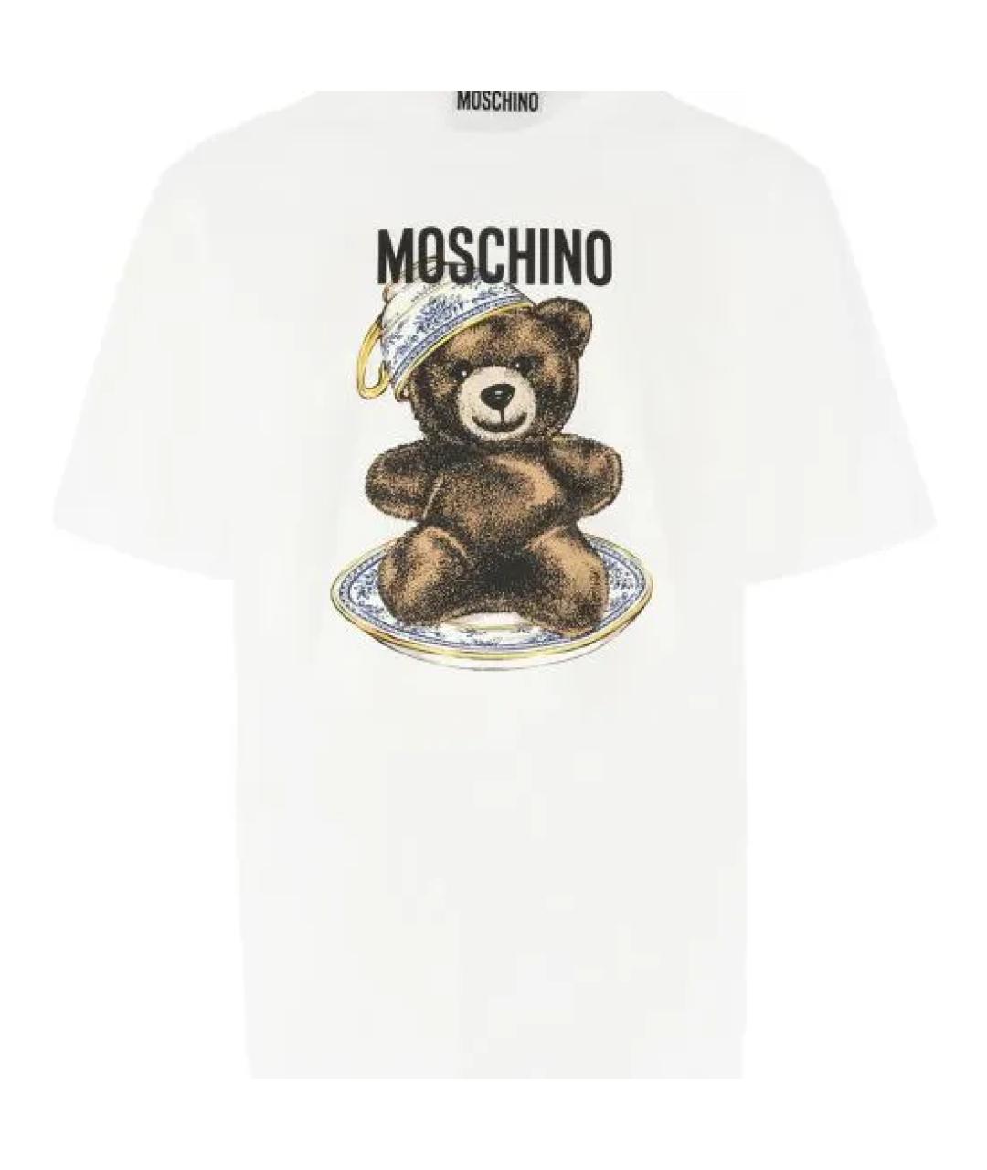 MOSCHINO Белая хлопковая футболка, фото 1
