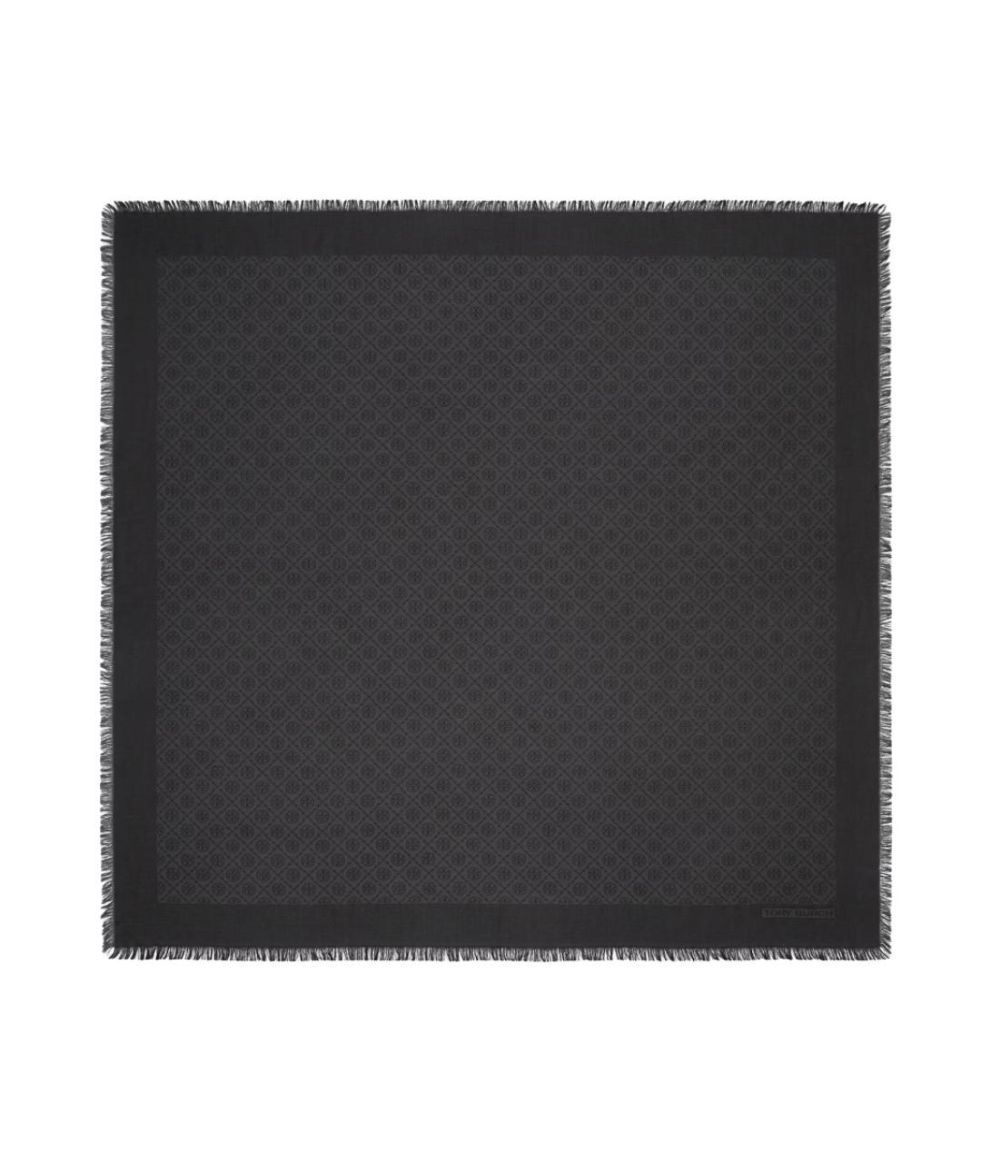 TORY BURCH Черный шелковый платок, фото 1