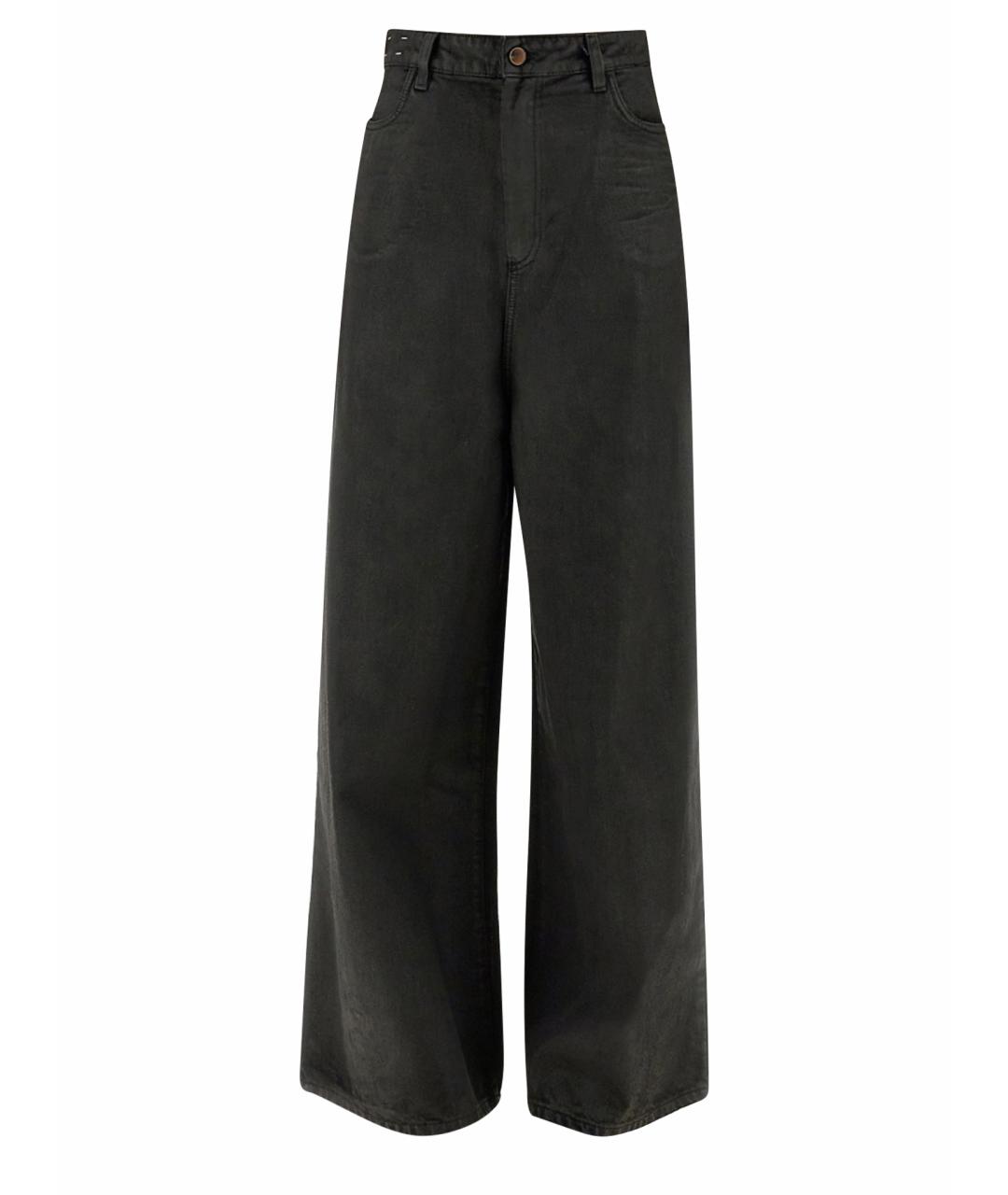 ALYSI Черные хлопковые джинсы клеш, фото 1