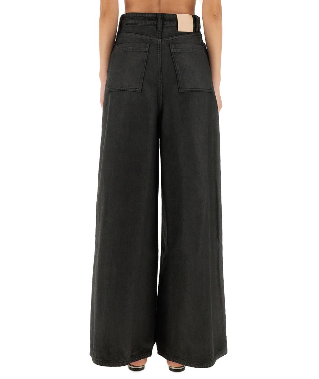 ALYSI Черные хлопковые джинсы клеш, фото 3