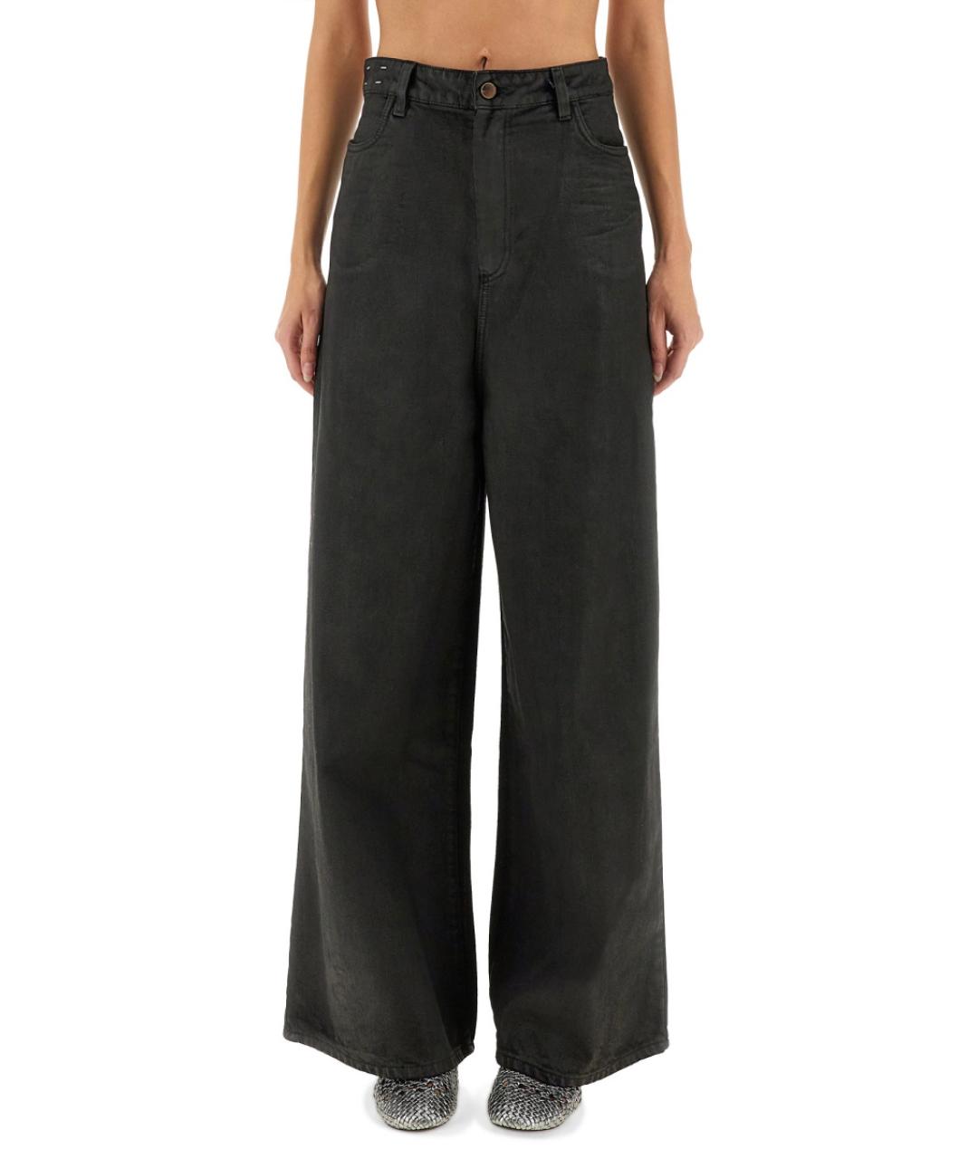 ALYSI Черные хлопковые джинсы клеш, фото 5