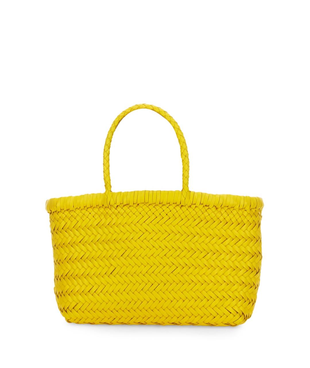 Dragon Diffusion Желтая кожаная сумка тоут, фото 4