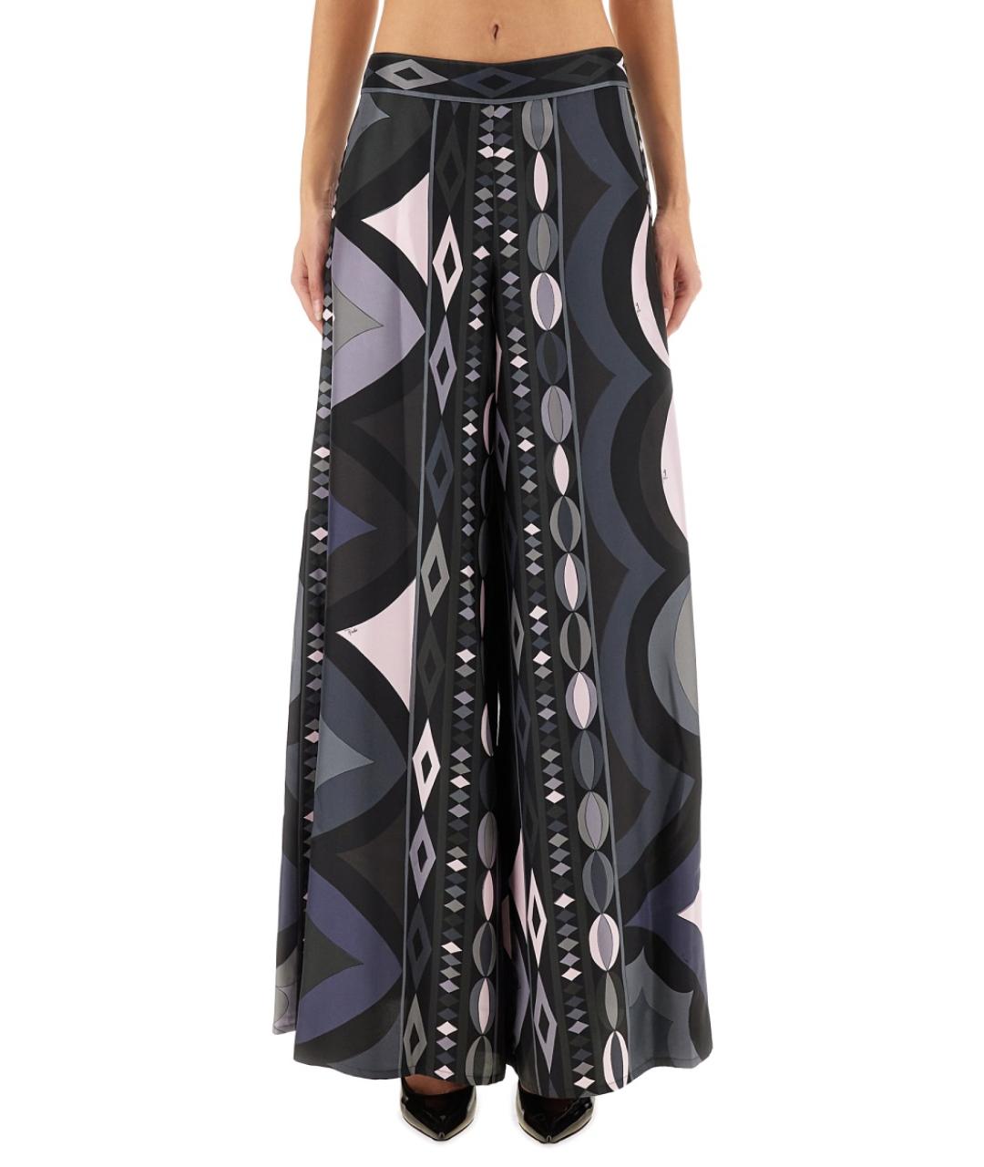 PUCCI Черные шелковые брюки широкие, фото 2