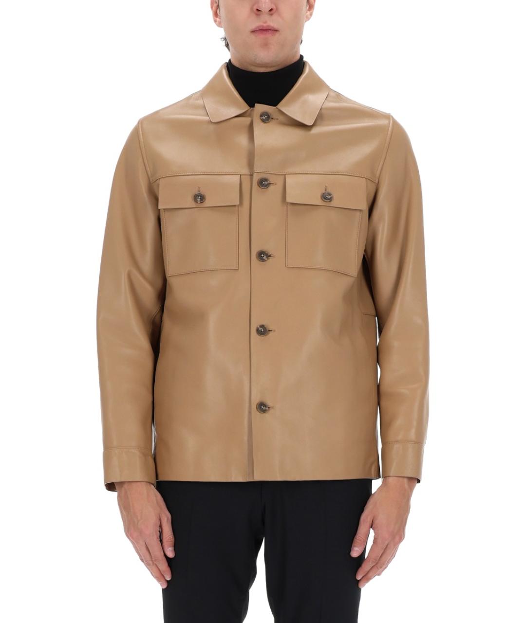 HUGO BOSS Бежевая полиэстеровая куртка, фото 4