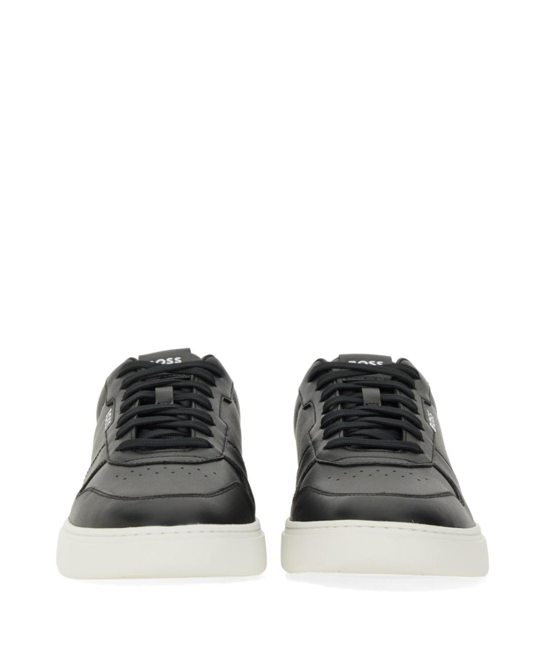 HUGO BOSS Черные кожаные низкие кроссовки / кеды, фото 5