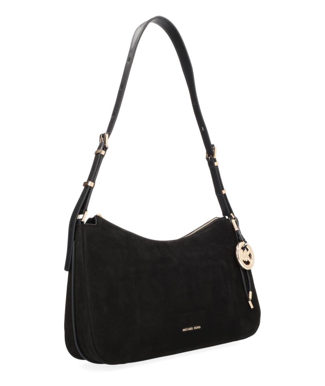 MICHAEL KORS Черная кожаная сумка через плечо, фото 2