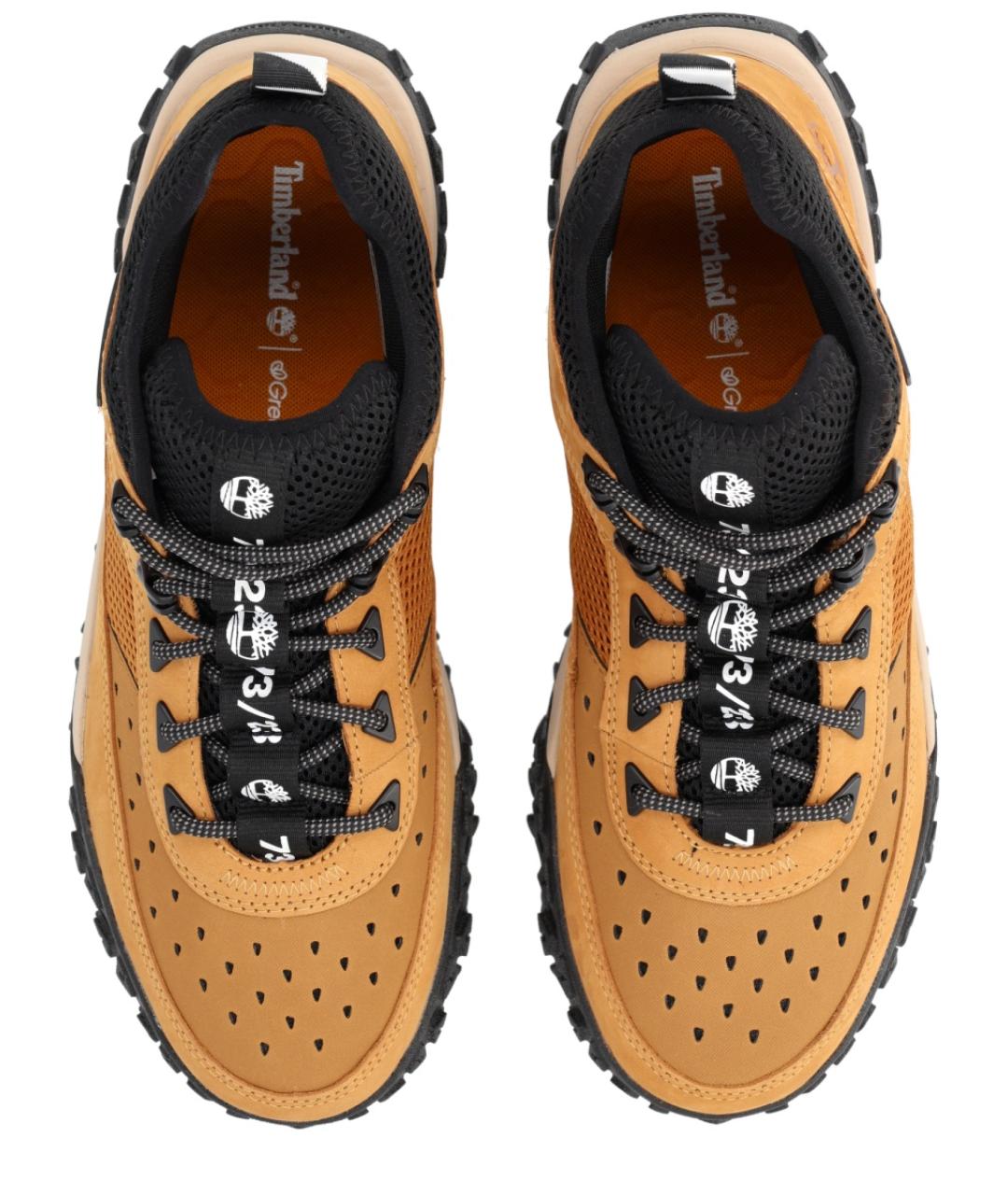 TIMBERLAND Горчичные кожаные высокие кроссовки / кеды, фото 5