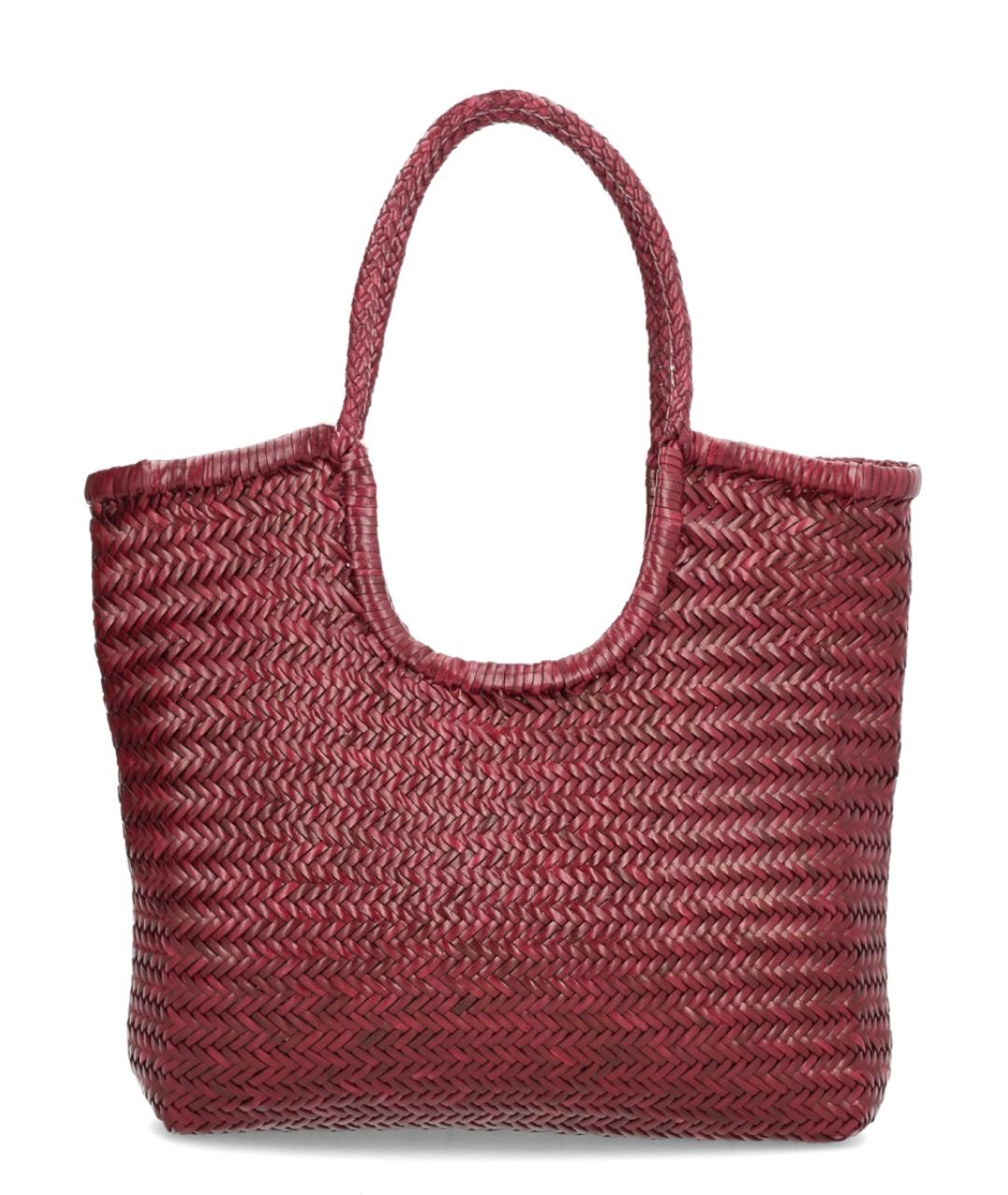 Dragon Diffusion Бордовая кожаная сумка тоут, фото 4