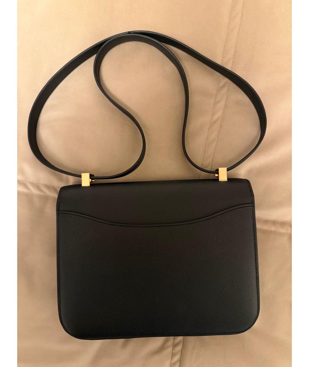 HERMES Черная кожаная сумка через плечо, фото 2