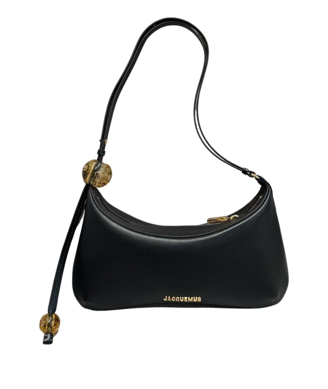 JACQUEMUS Черная кожаная сумка через плечо, фото 1