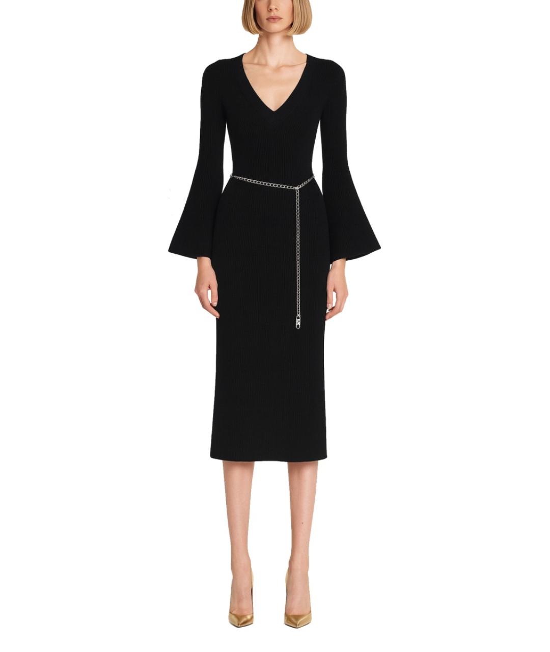 MICHAEL KORS Черное шерстяное повседневное платье, фото 2