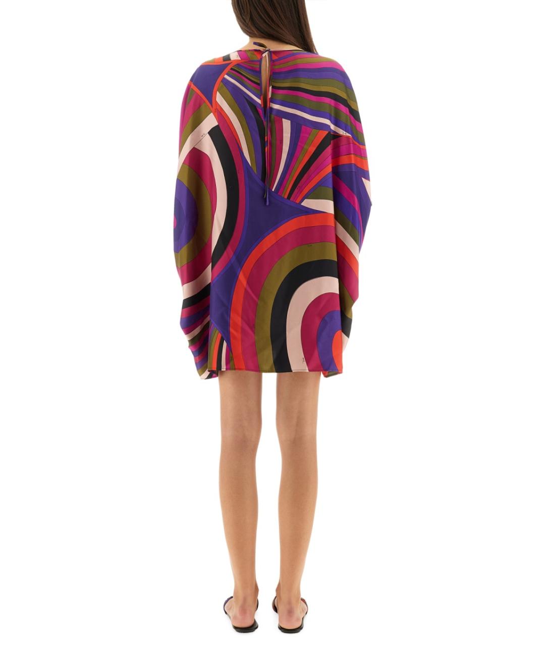 PUCCI Мульти шелковое повседневное платье, фото 4