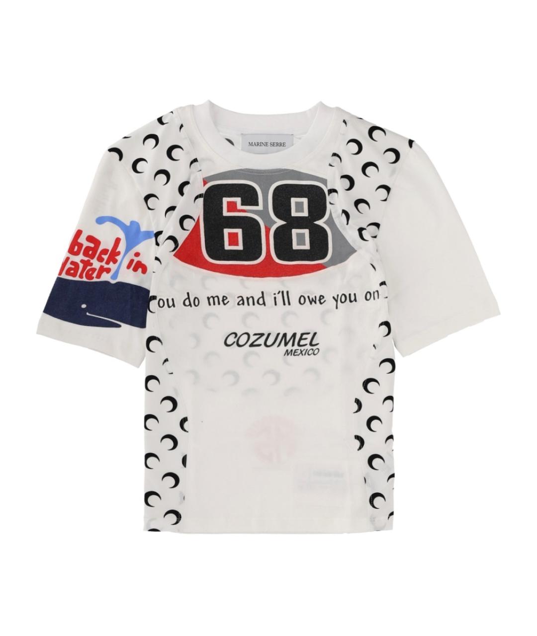 MARINE SERRE Белая хлопковая футболка, фото 1