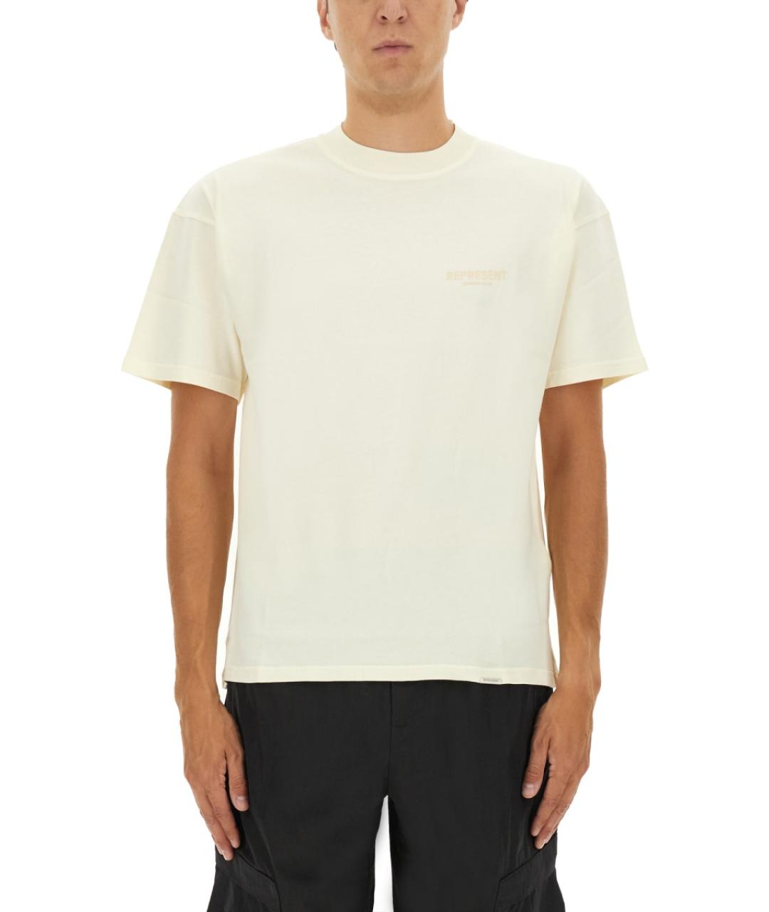 REPRESENT Бежевая хлопковая футболка, фото 5