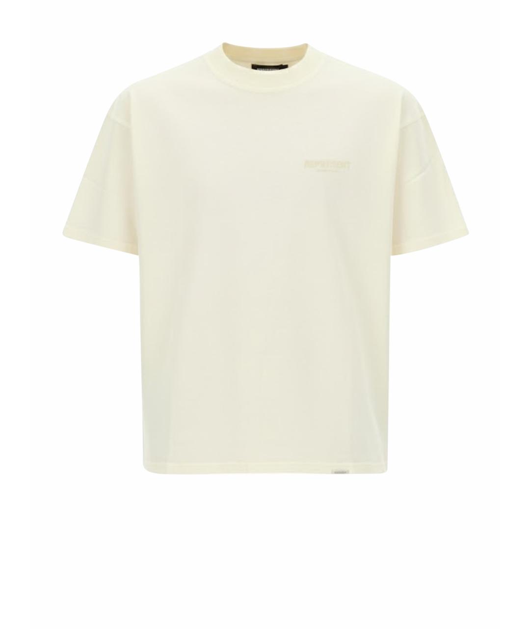 REPRESENT Бежевая хлопковая футболка, фото 1