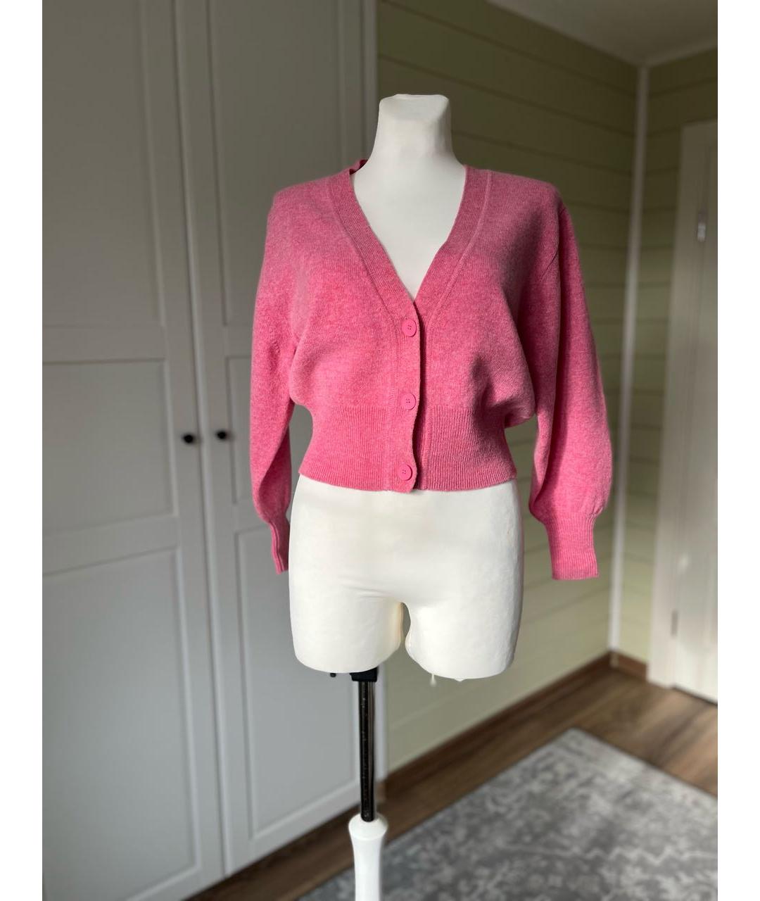 SANDRO Розовый шерстяной кардиган, фото 8