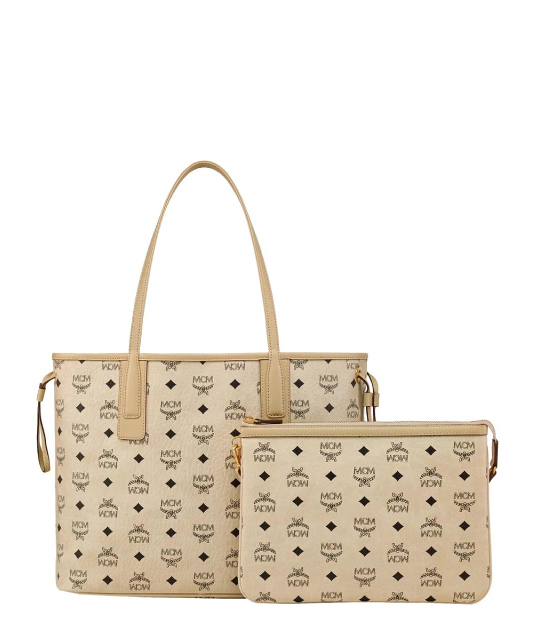 MCM Бежевая сумка тоут из искусственной кожи, фото 2