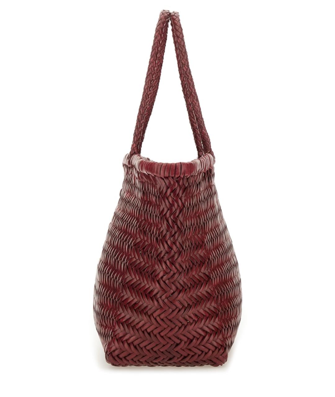 Dragon Diffusion Бордовая кожаная сумка тоут, фото 5