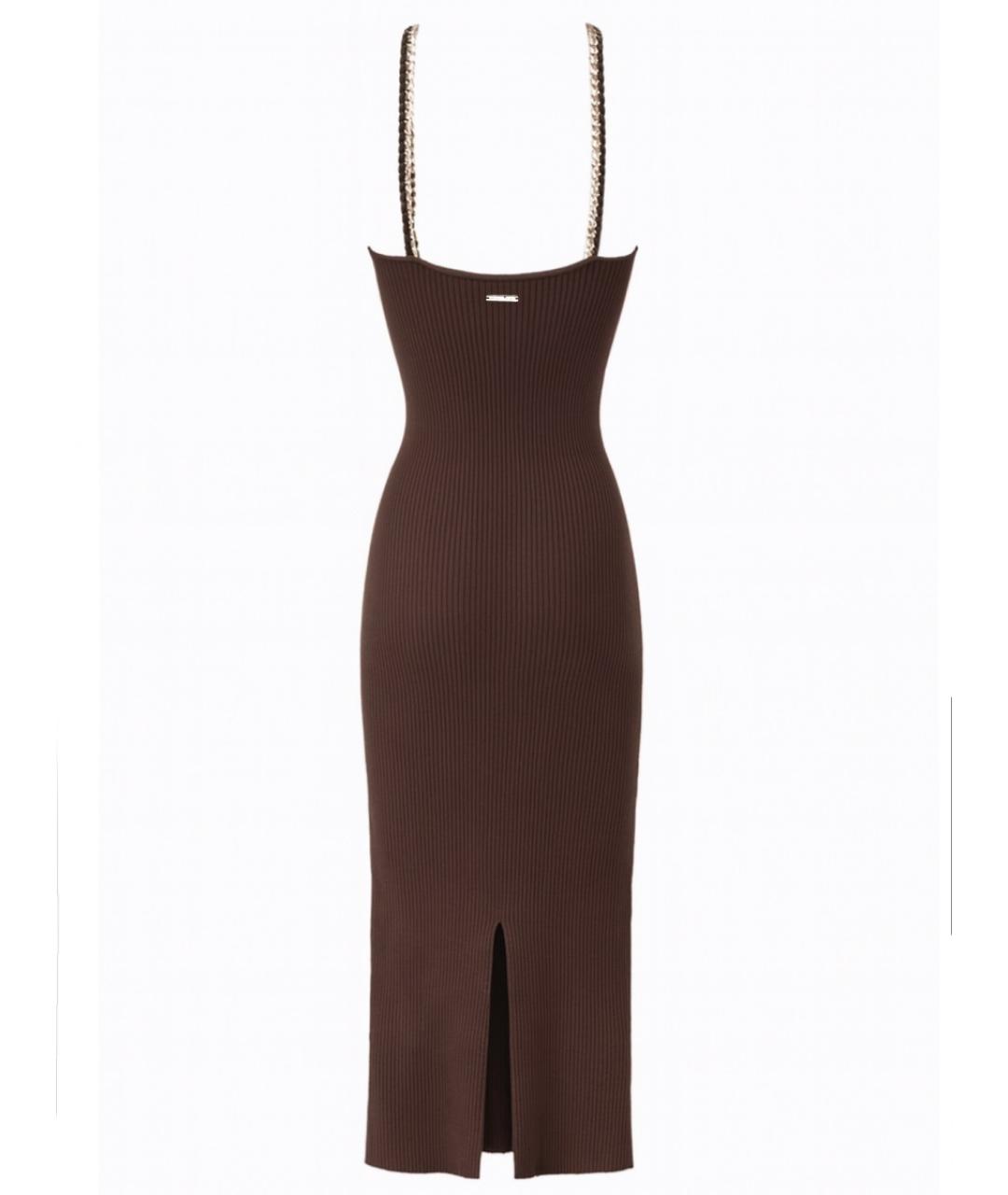 MICHAEL KORS Коричневое вискозное повседневное платье, фото 3