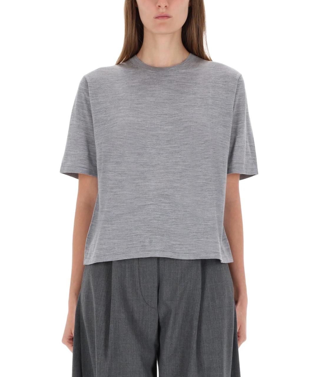THEORY Серая шерстяная футболка, фото 5