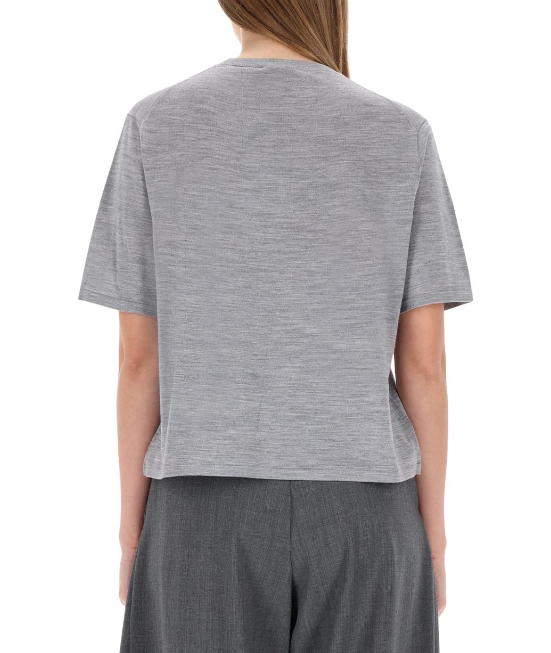 THEORY Серая шерстяная футболка, фото 3