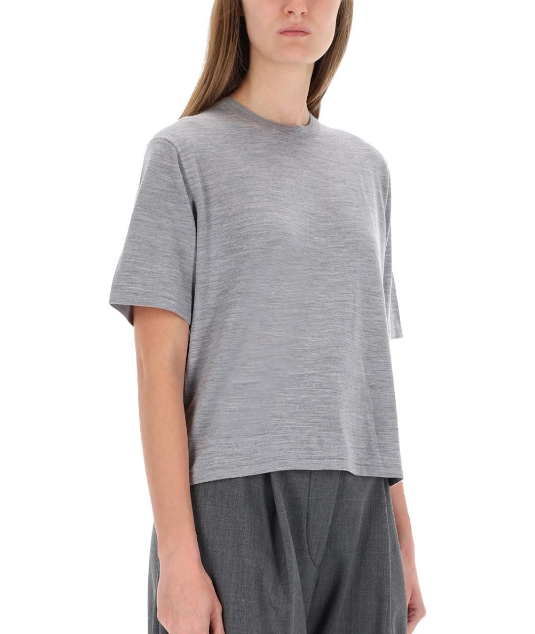 THEORY Серая шерстяная футболка, фото 4