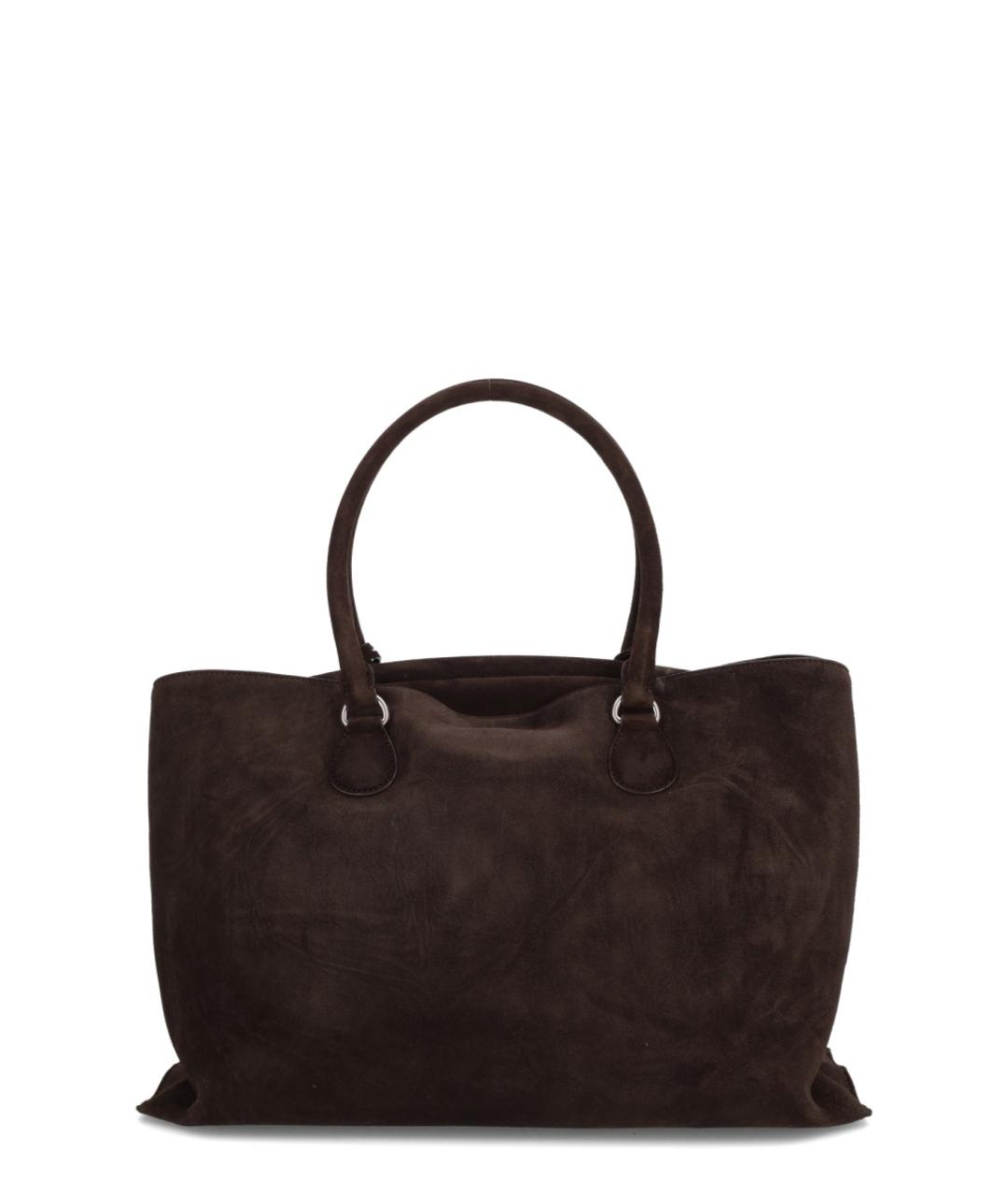 OSOI Коричневая замшевая сумка тоут, фото 2