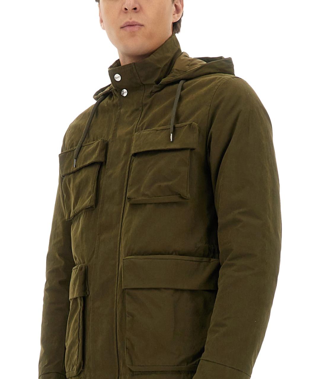 HERNO Хаки хлопковая куртка, фото 4