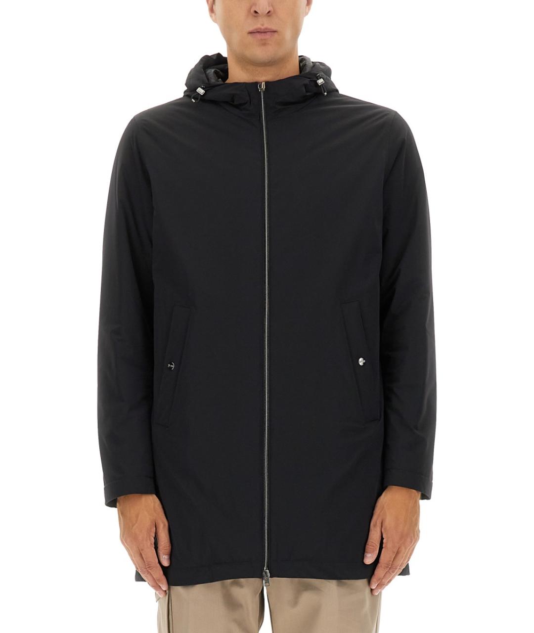 HERNO Черный полиамидовый тренч / плащ, фото 5