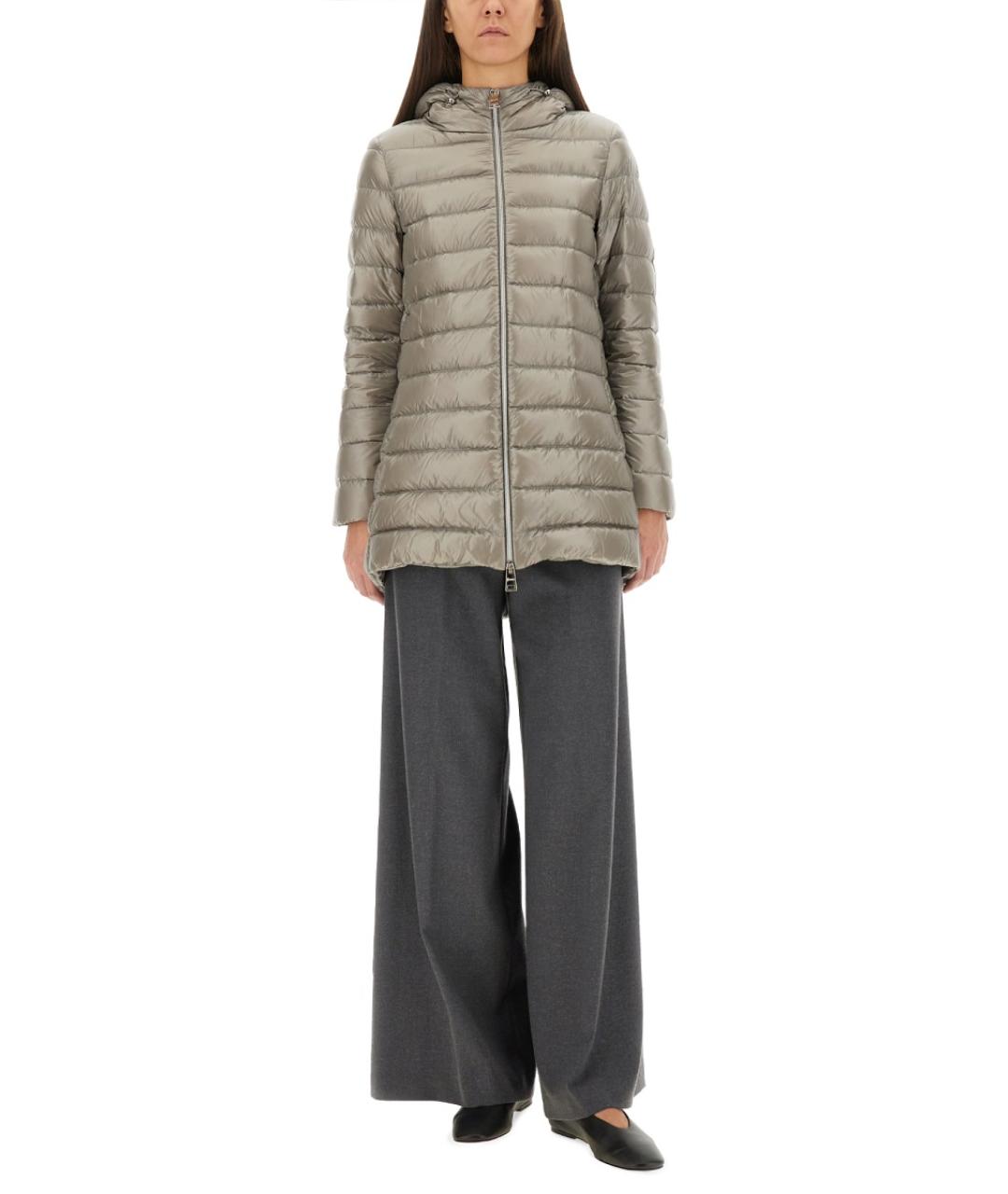 HERNO Серый полиамидовый пуховик, фото 3