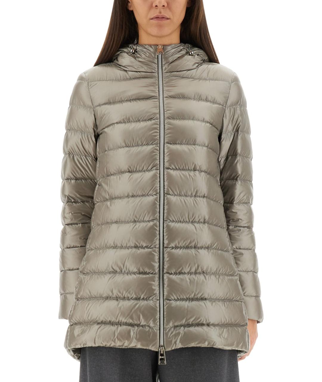 HERNO Серый полиамидовый пуховик, фото 2