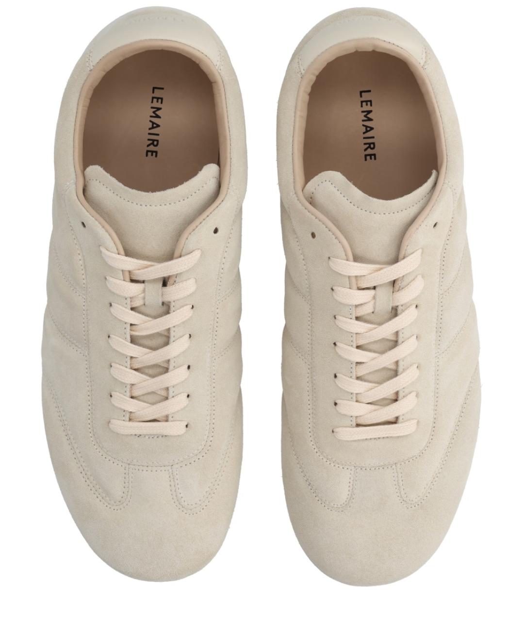 LEMAIRE Бежевые кожаные низкие кроссовки / кеды, фото 5