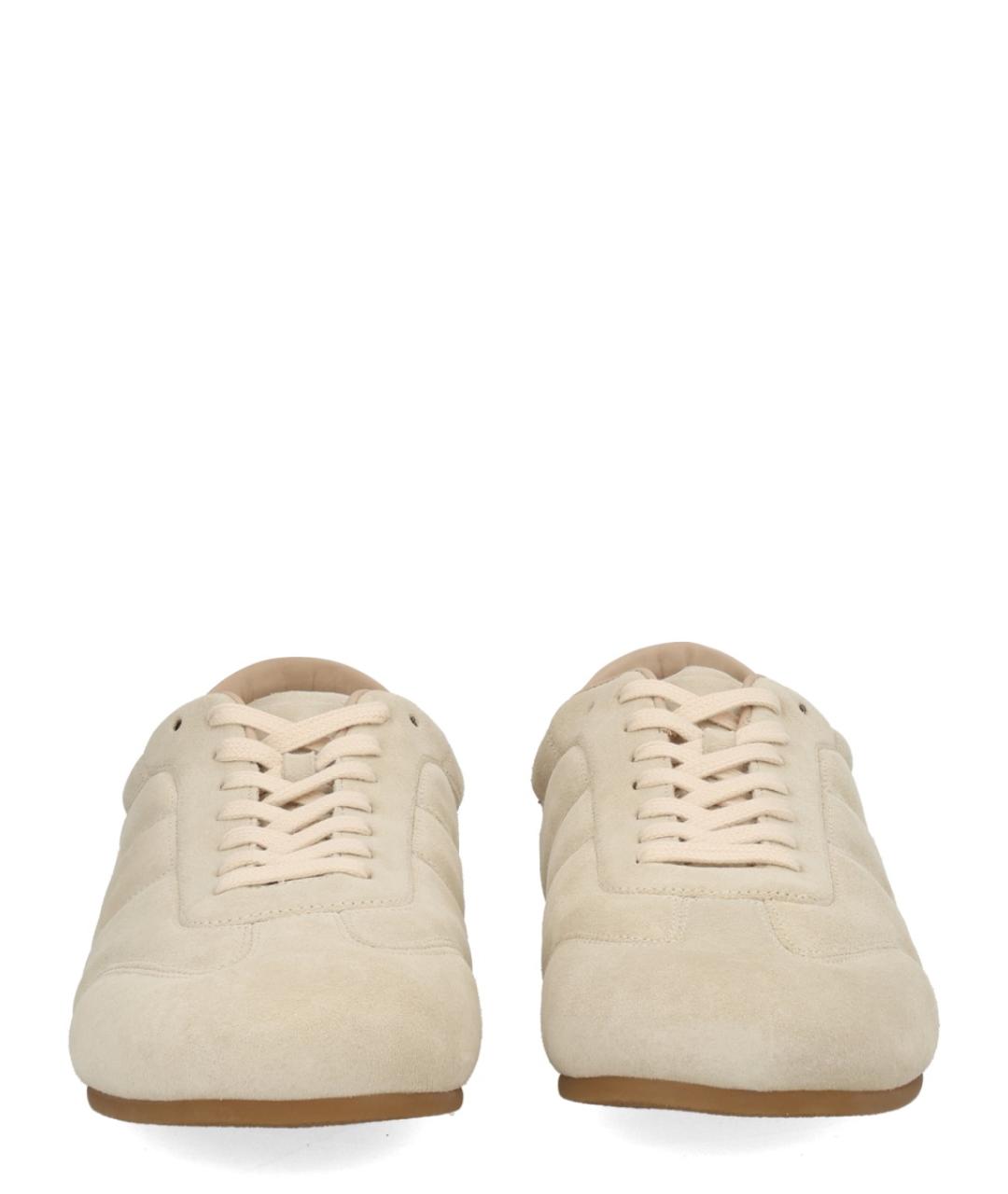LEMAIRE Бежевые кожаные низкие кроссовки / кеды, фото 3