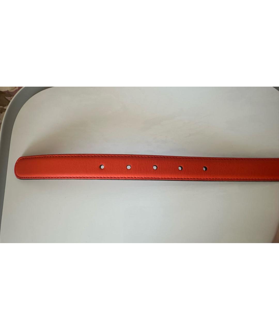 GUCCI Оранжевый кожаный ремень, фото 3