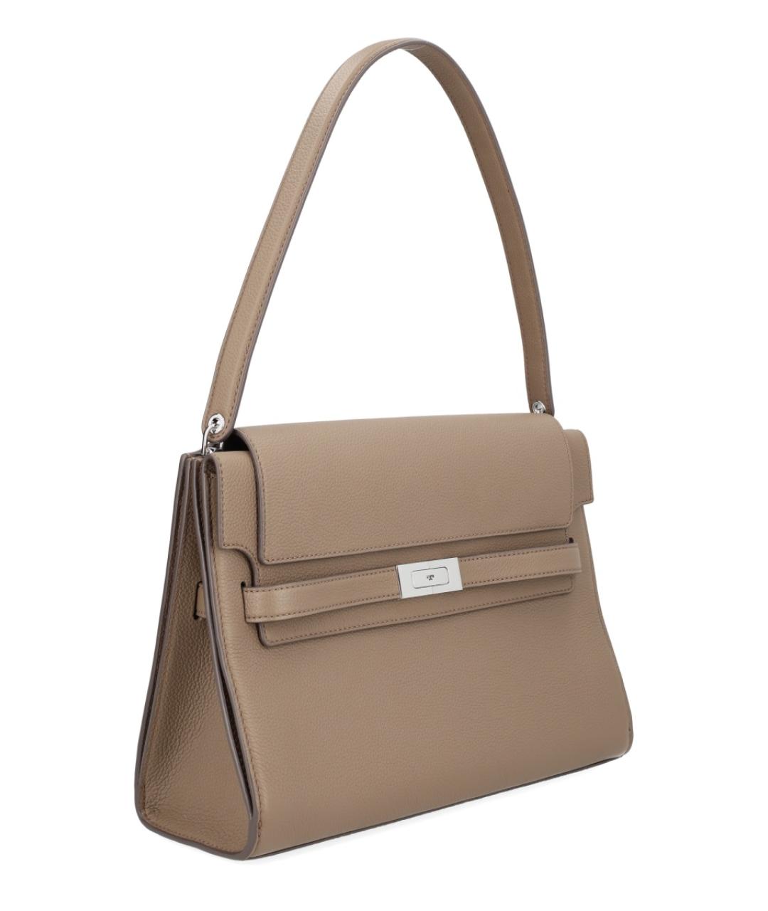 TORY BURCH Бежевая кожаная сумка через плечо, фото 2