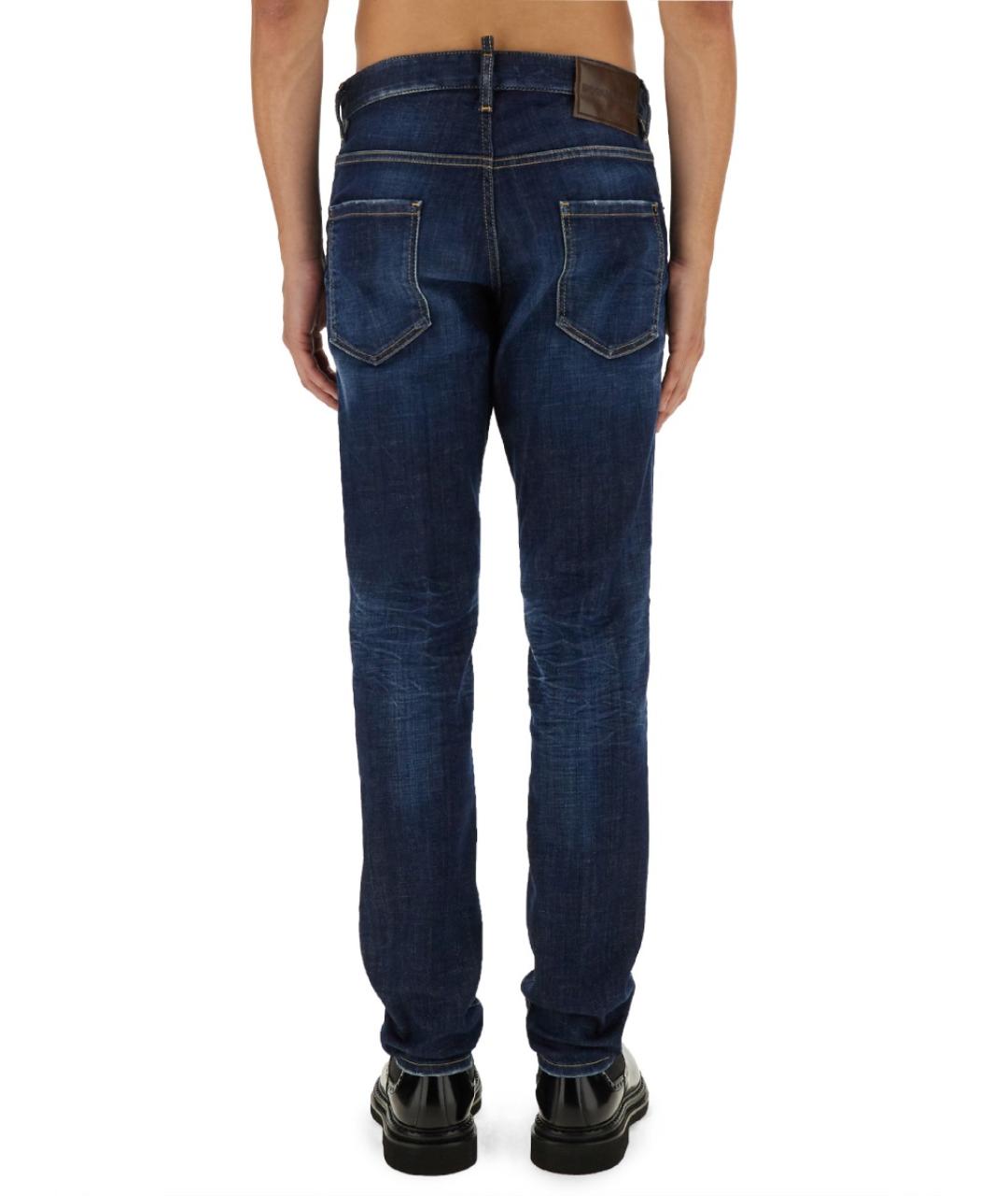 DSQUARED2 Синие хлопковые прямые джинсы, фото 3