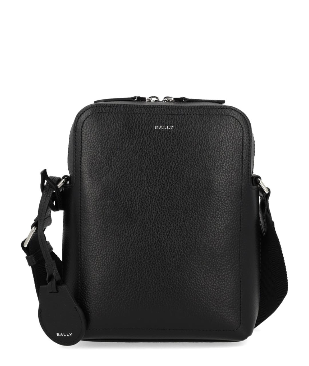 BALLY Черная кожаная сумка на плечо, фото 1