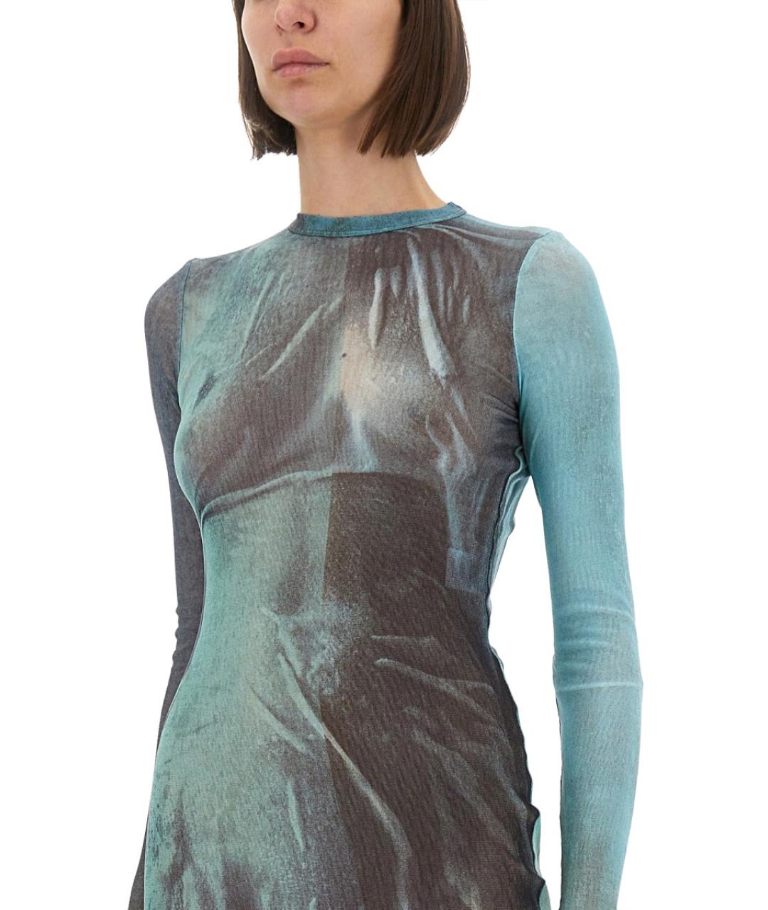 JEAN PAUL GAULTIER Голубое полиамидовое повседневное платье, фото 2