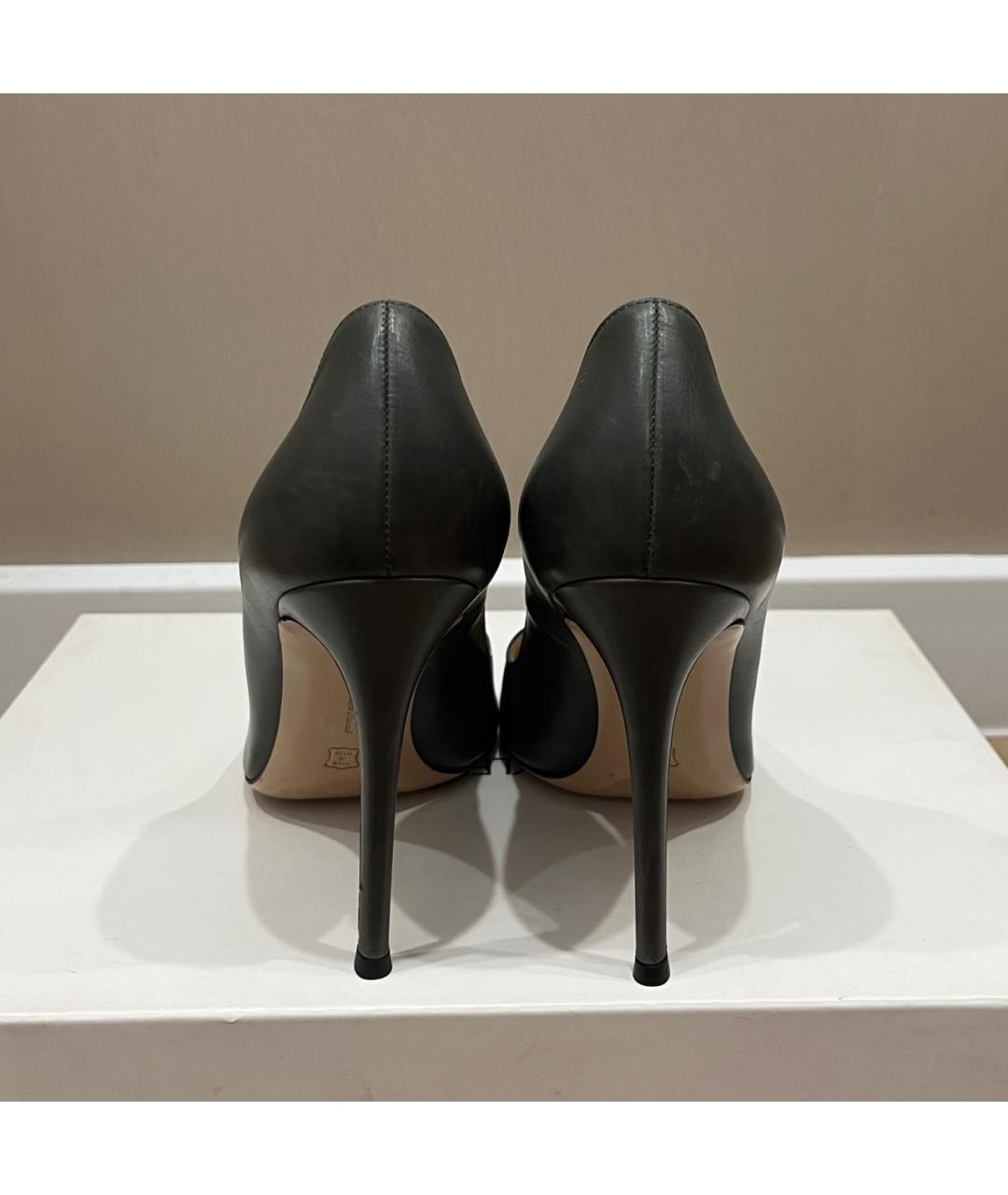 GIANVITO ROSSI Антрацитовые кожаные туфли, фото 4