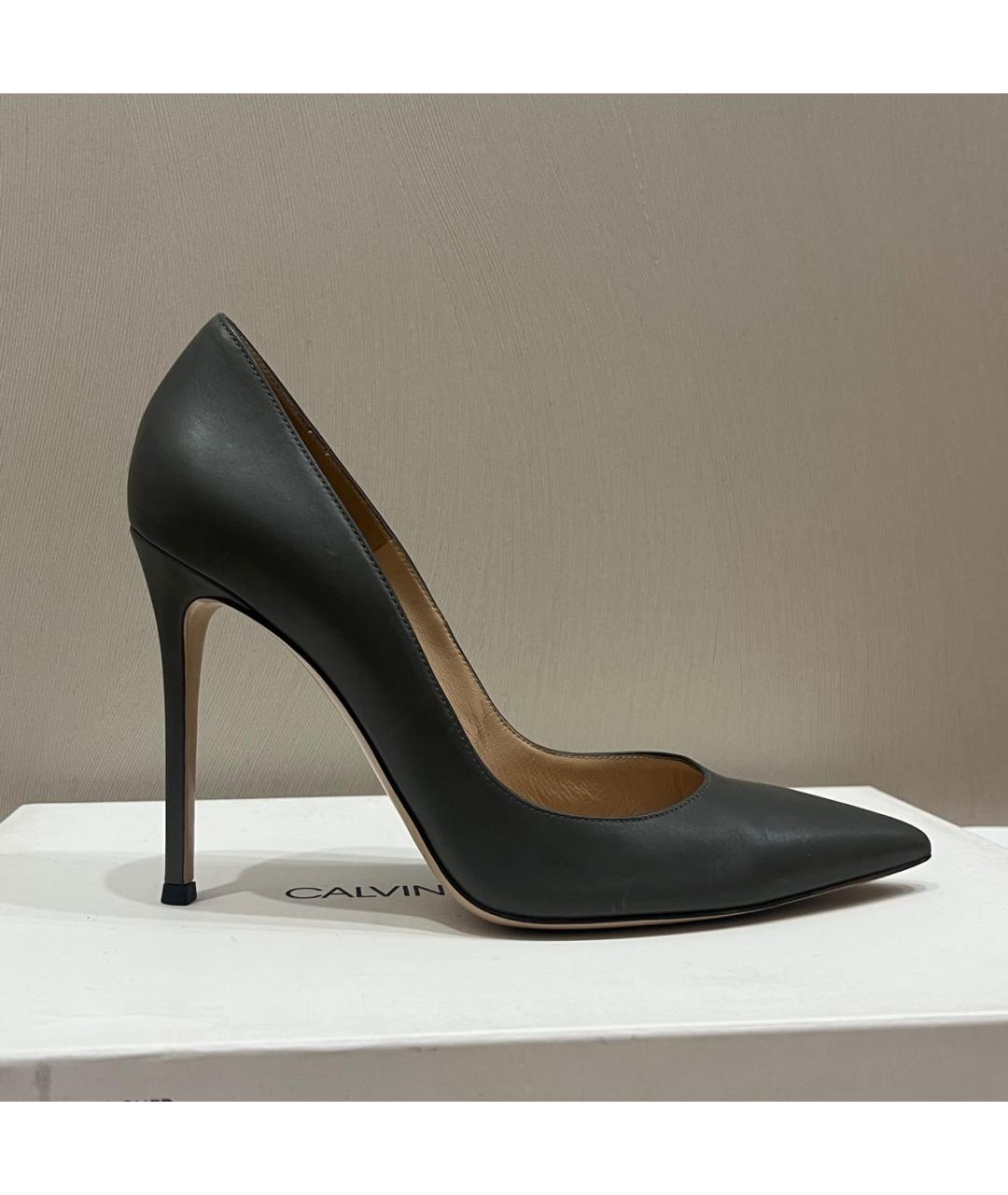 GIANVITO ROSSI Антрацитовые кожаные туфли, фото 8