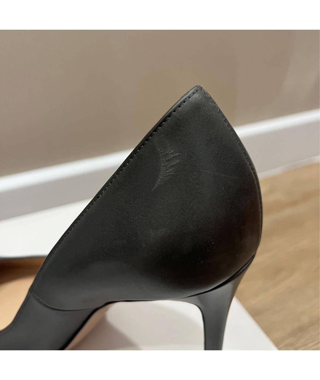 GIANVITO ROSSI Антрацитовые кожаные туфли, фото 7