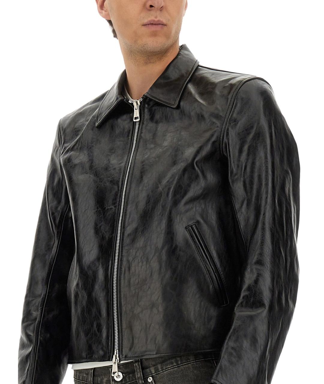 OUR LEGACY Черная кожаная куртка, фото 6