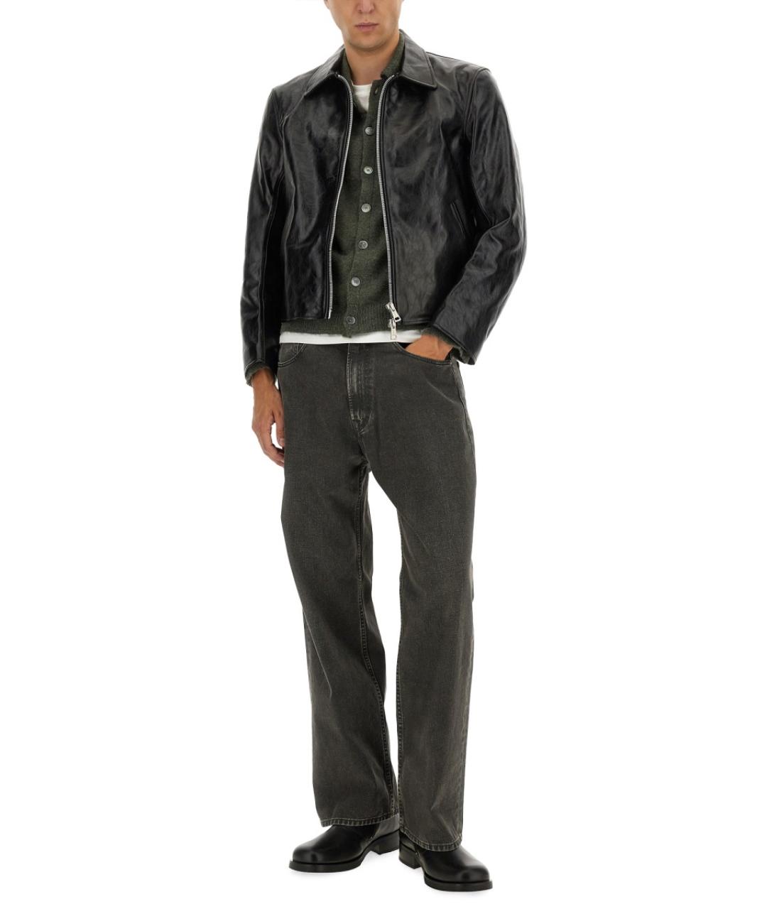 OUR LEGACY Черная кожаная куртка, фото 3