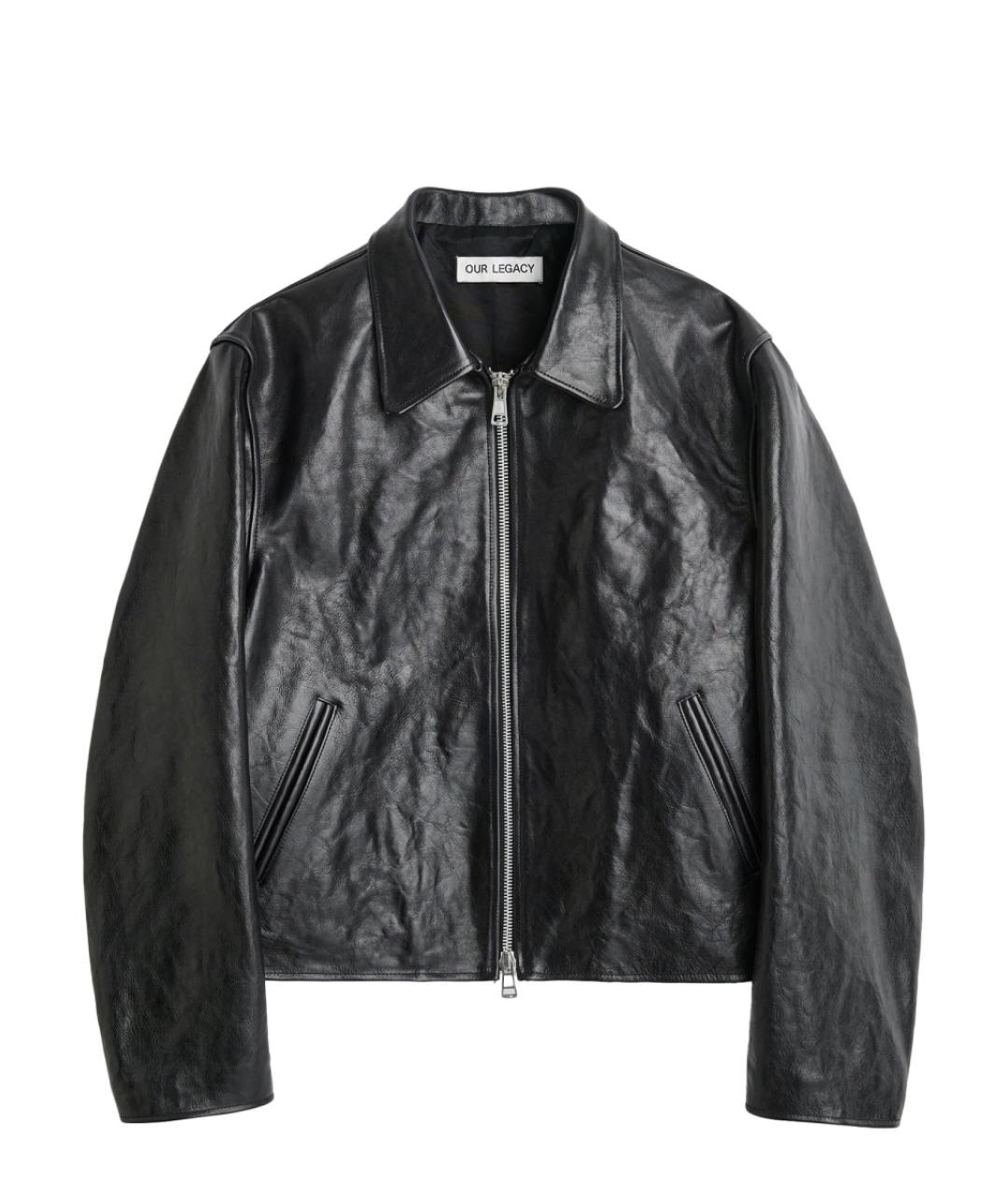 OUR LEGACY Черная кожаная куртка, фото 1