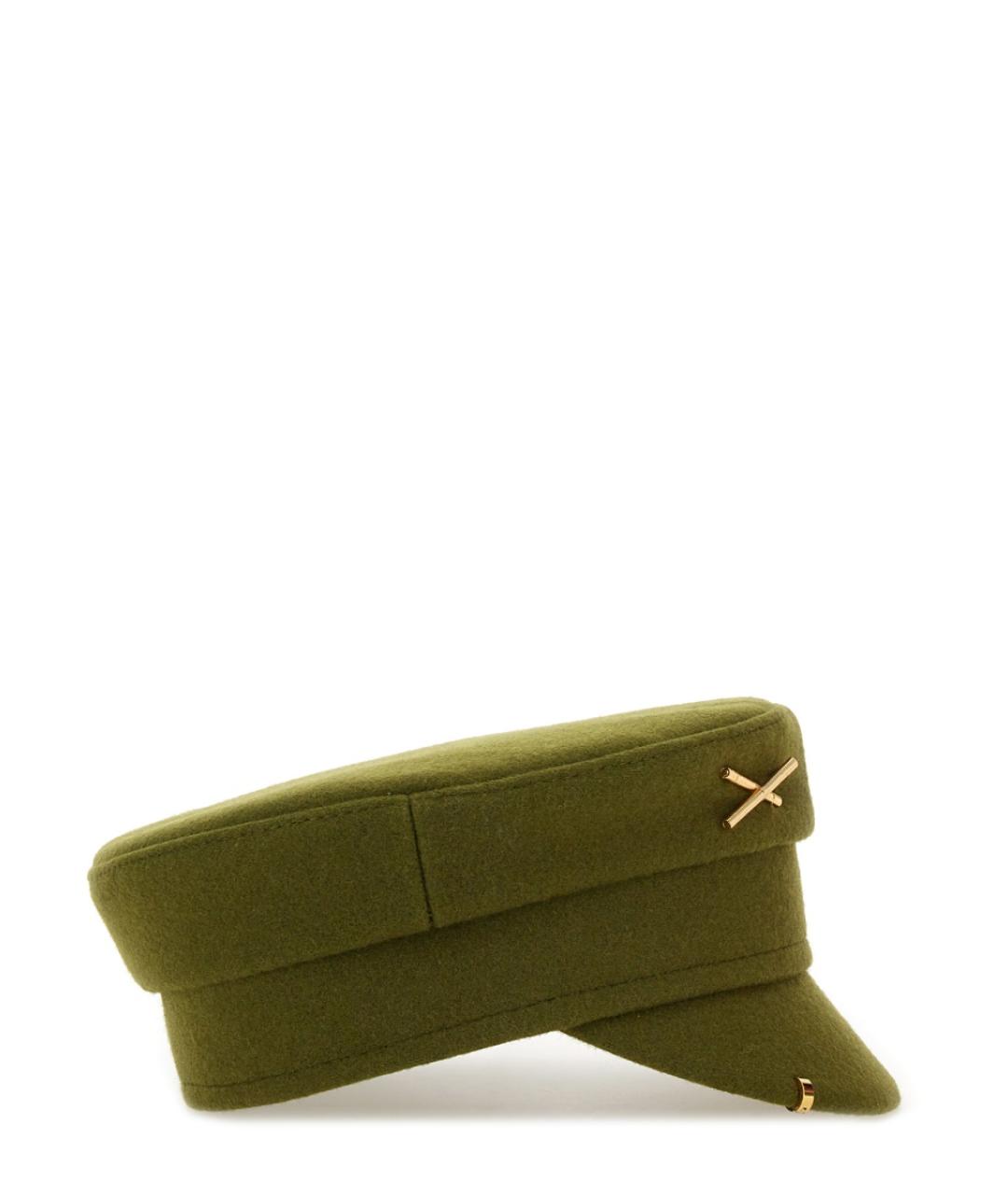 RUSLAN BAGINSKIY Зеленая шерстяная кепка, фото 2