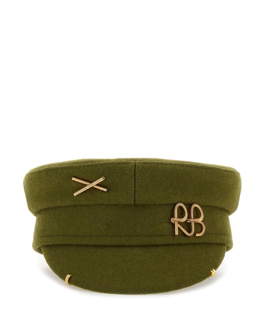 RUSLAN BAGINSKIY Зеленая шерстяная кепка, фото 1