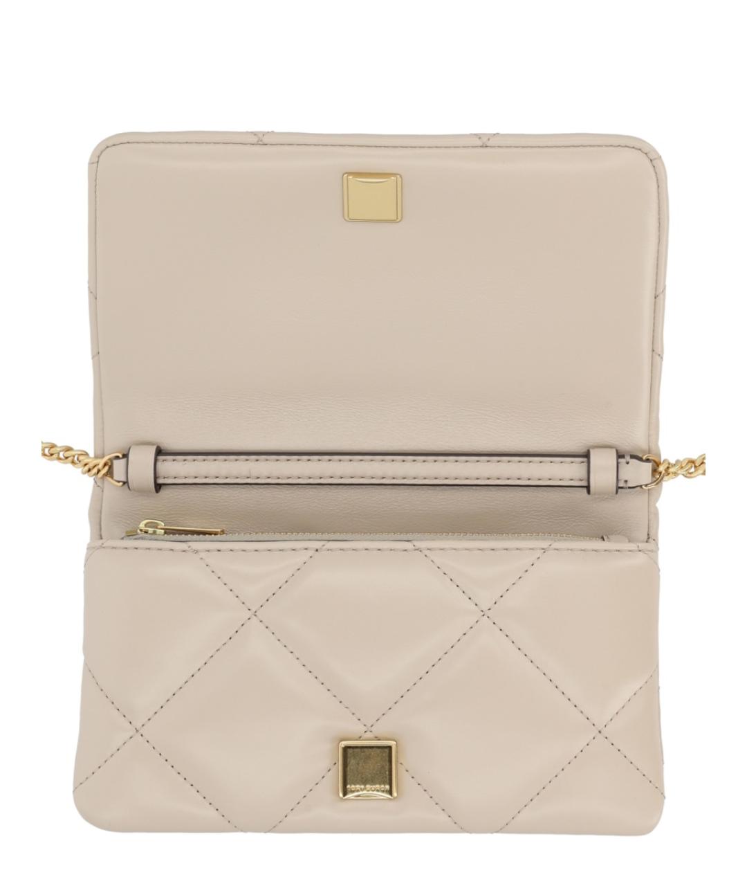 TORY BURCH Бежевый кожаный кошелек, фото 4