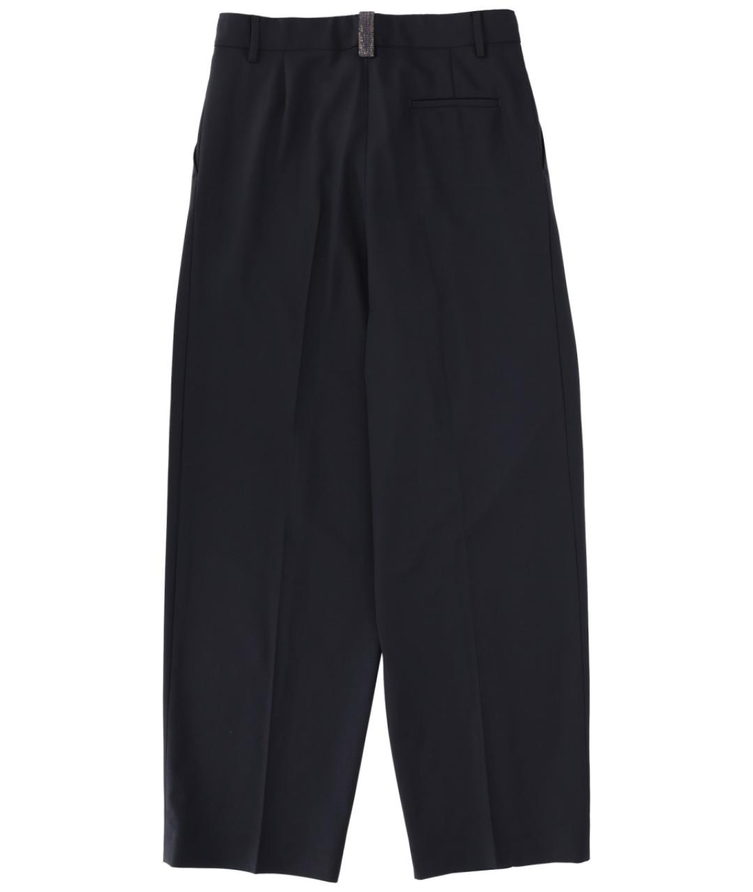 FABIANA FILIPPI Темно-синие шерстяные прямые брюки, фото 2